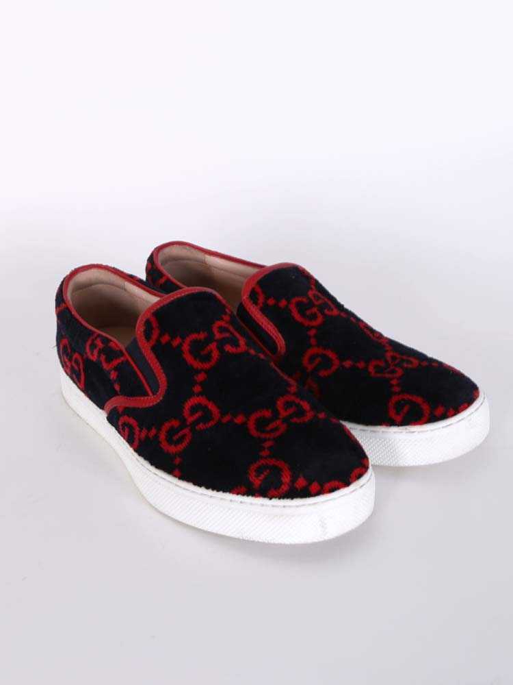 Gucci Blue Terrycloth GG Slip-on Sneakers in Red for Men