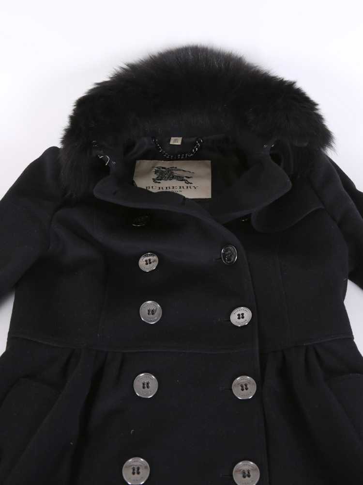 Burberry - Fur Collar Wool & Cashmere Coat Black 34 