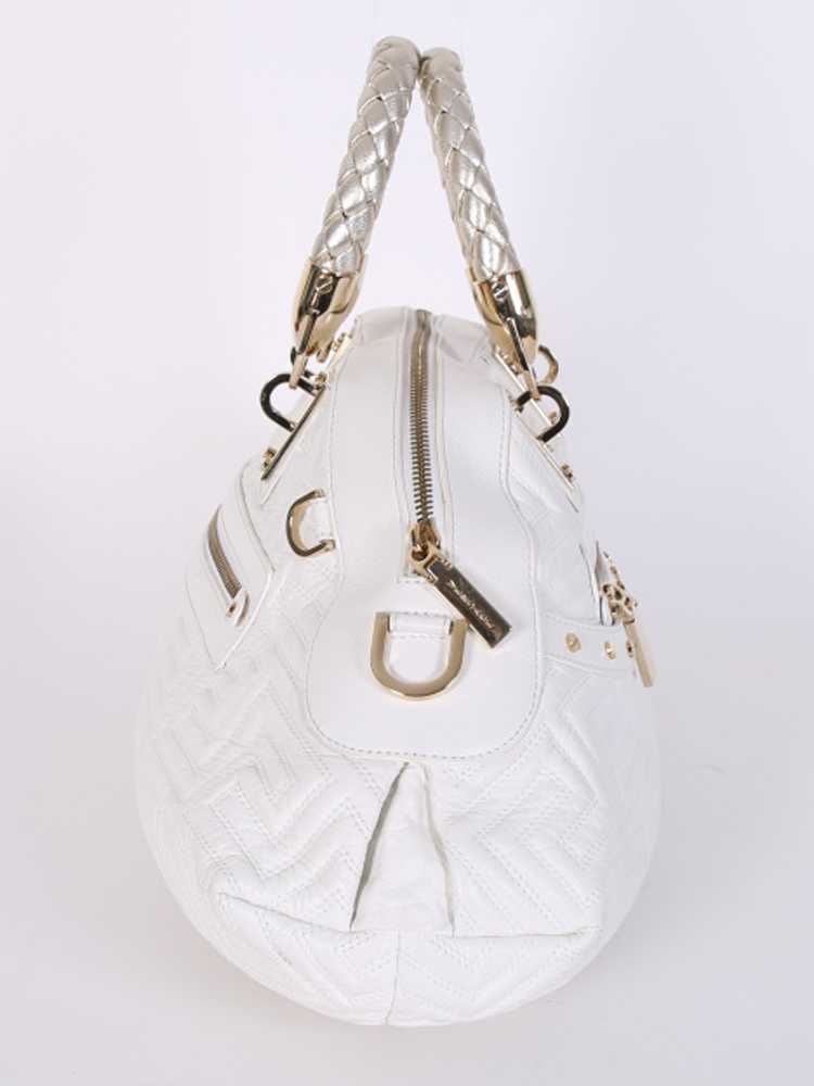 Versace - Couture Quilted Leather Braided Handle Bag White