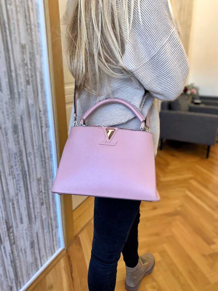 Louis Vuitton Pink Ombre Capucines BB Leather Pony-style calfskin