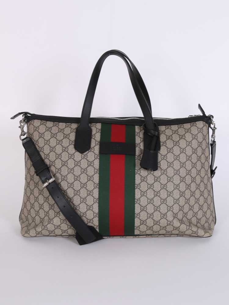 Gucci GG Supreme Web Duffle Weekender www.luxurybags.eu