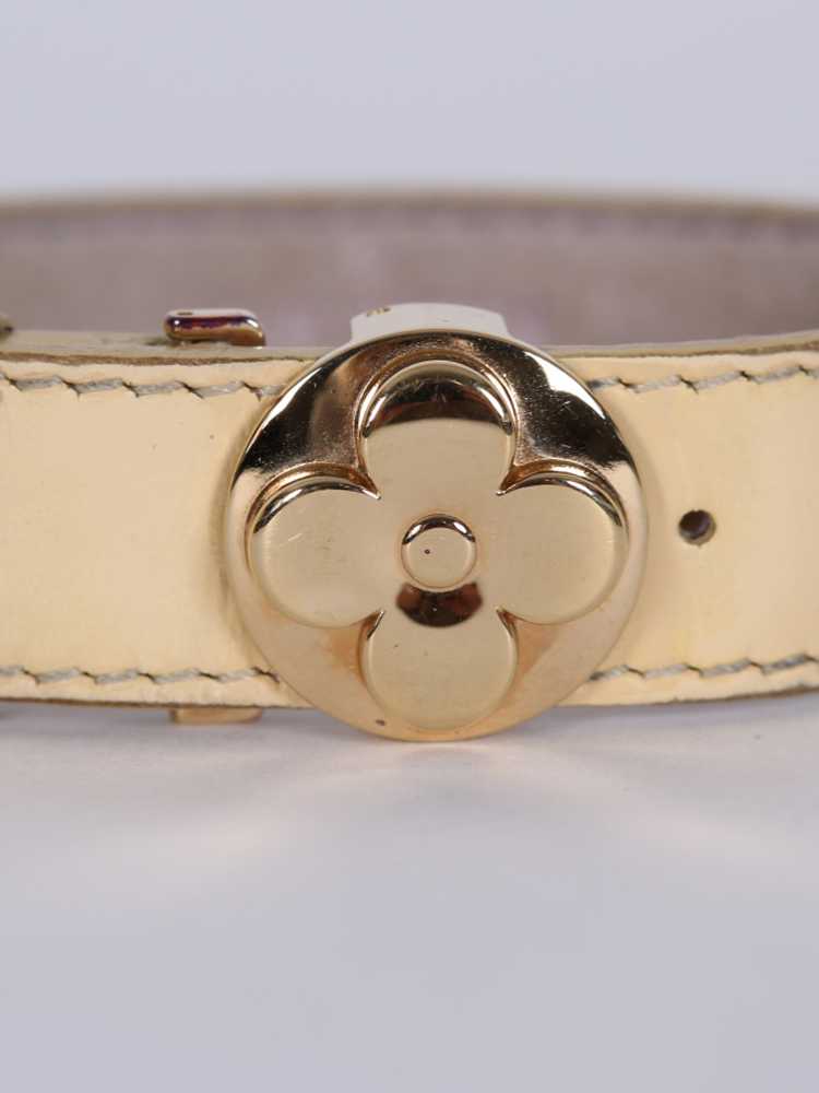 Louis Vuitton Monogram Flower Motif Wish Leather Cuff Bracelet LV-1118P-0009