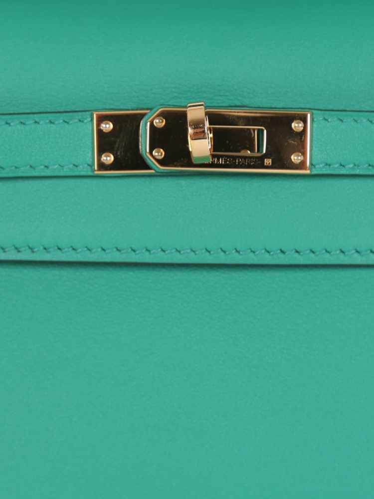 Hermès Kelly Pochette Vert Fiz Swift Phw - Luxury Shopping