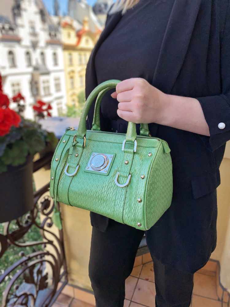 versace green handbag