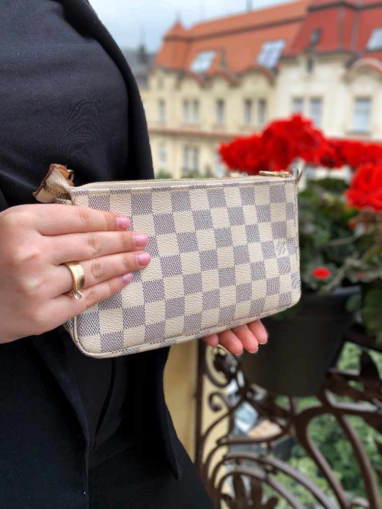 Louis Vuitton Mini Pochette Accessories in Damier Azur