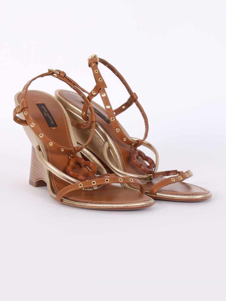 Leather sandal Louis Vuitton Brown size 39 EU in Leather - 35103209