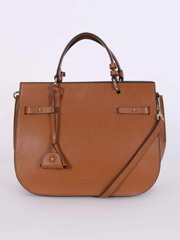 Coccinelle Didi Medium Tumbled Leather Top Handle Bag Brown