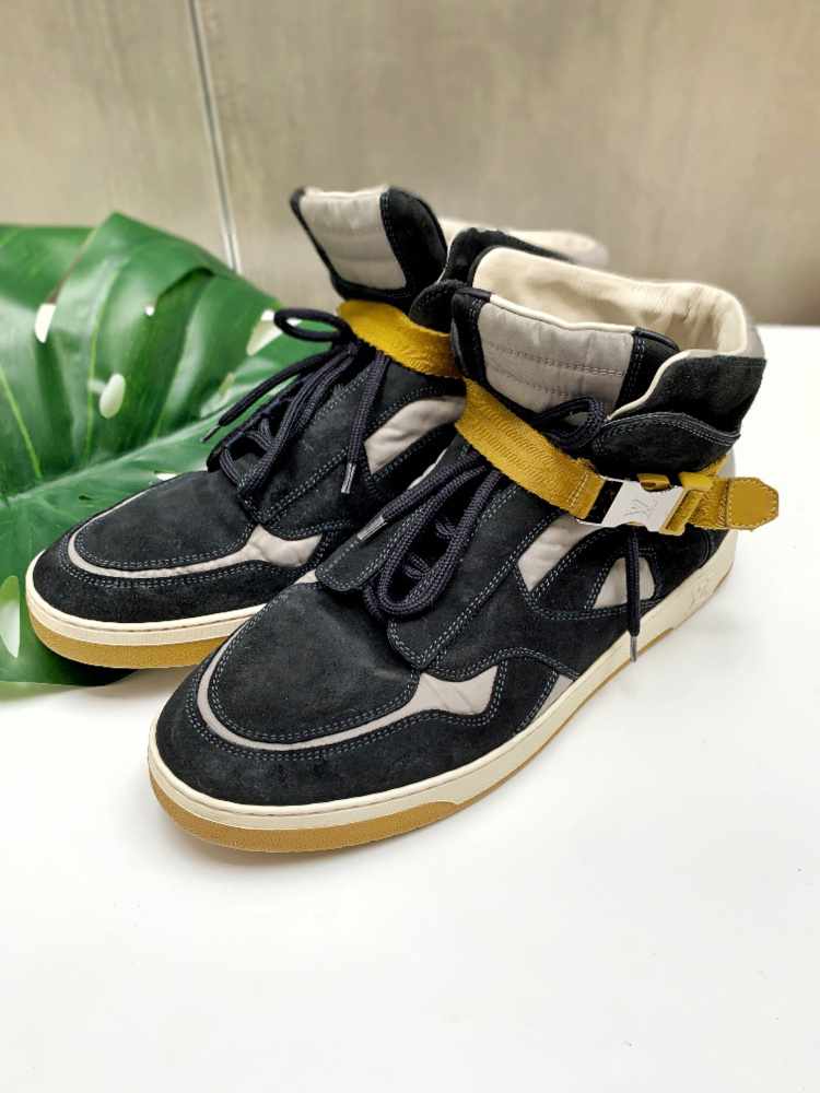 Louis Vuitton Black Suede And Fabric Slipstream High Top Sneakers Size 44.5 Louis  Vuitton