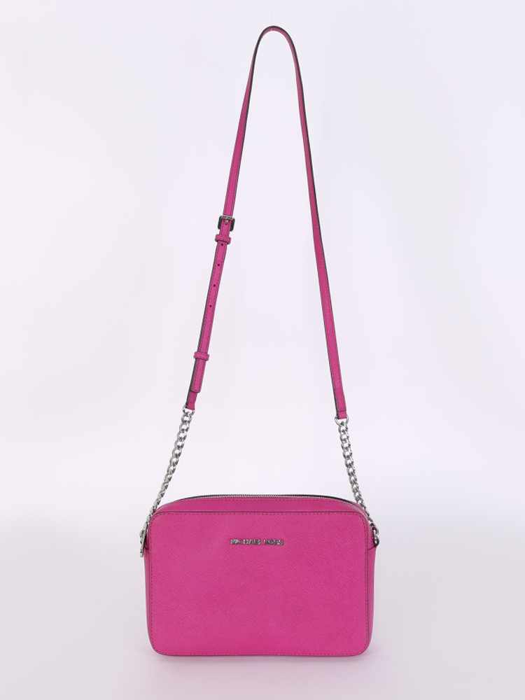 Michael Kors Jet Set Large Saffiano Leather Crossbody Fuchsia