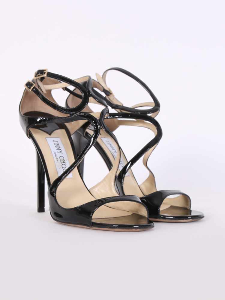 Jimmy Choo Lance 115 Patent Leather Sandals 38 www.luxurybags.eu