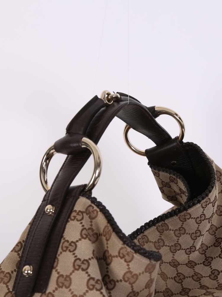 Gucci GG Canvas Wave Horsebit Large Hobo Bag – MoMosCloset