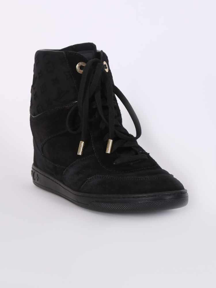 Louis Vuitton - Millenium Suede Wedge Sneakers Noir 37,5