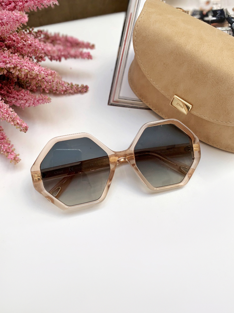 Chloé Rosie Octagon Metal Sunglasses in Brown | Lyst