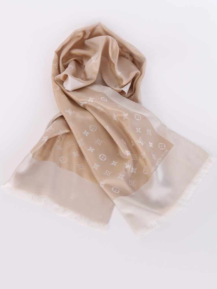 Silk scarf Louis Vuitton Beige in Silk - 28835956