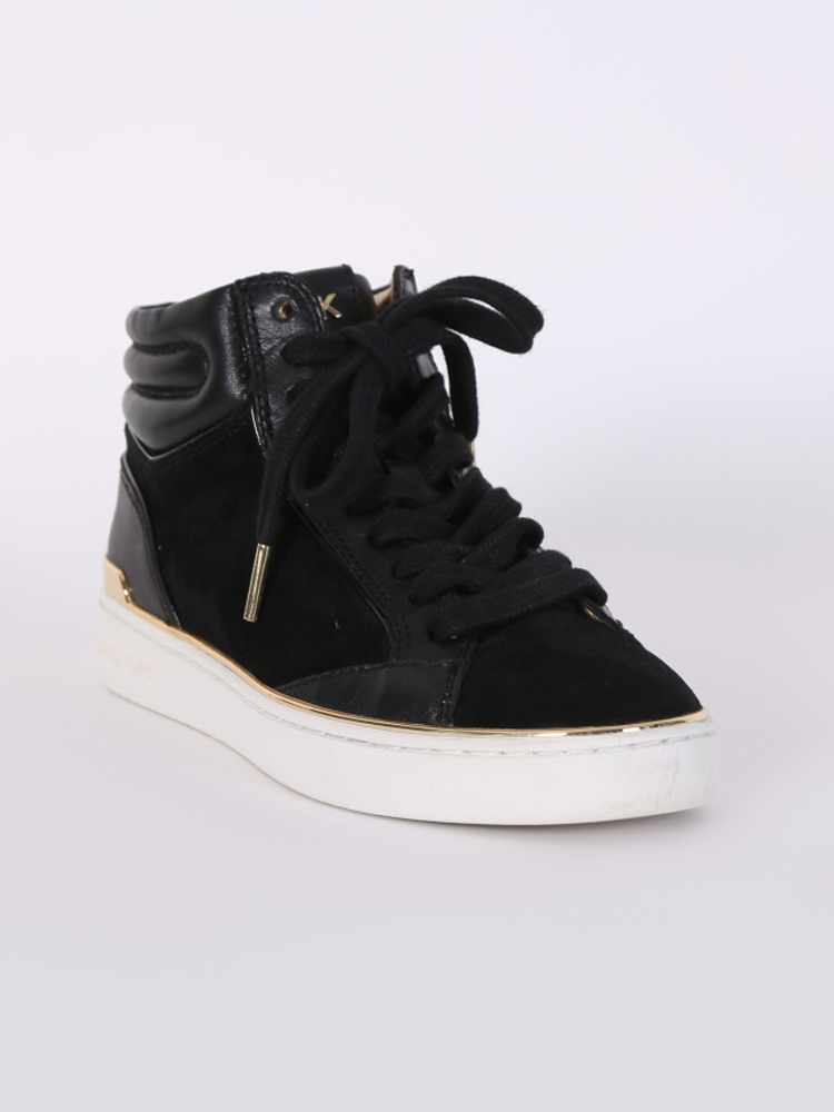 Michael kors high top sneakers black and on sale gold