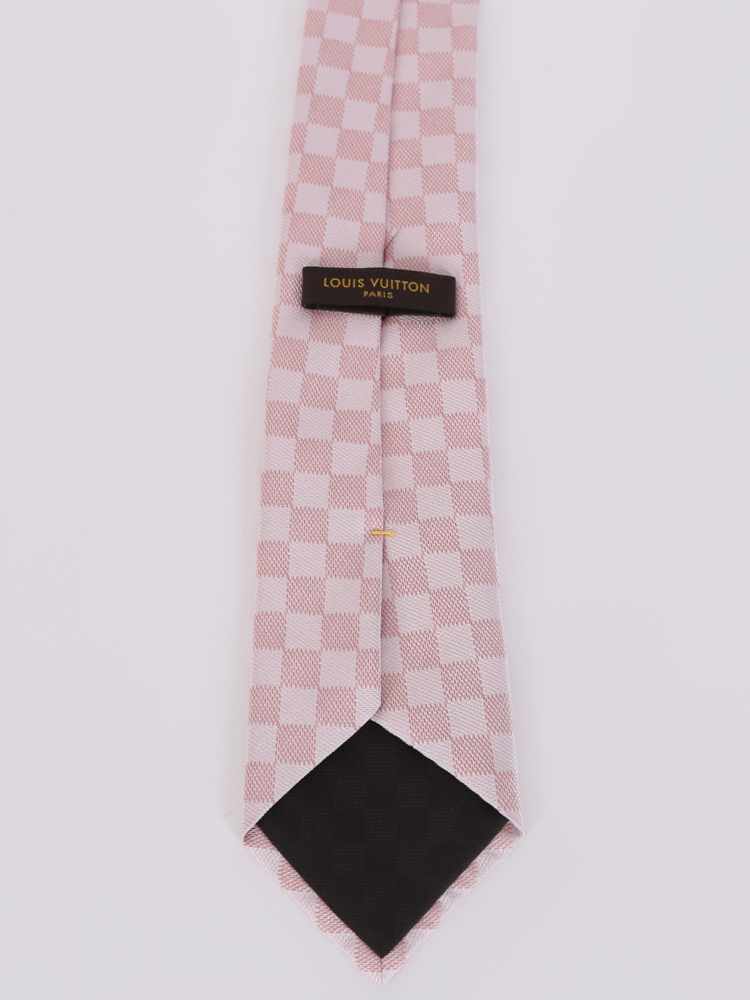 Louis Vuitton LV Luxury Mens Light Pink Geometric Silk Necktie Tie - Open  In Box 