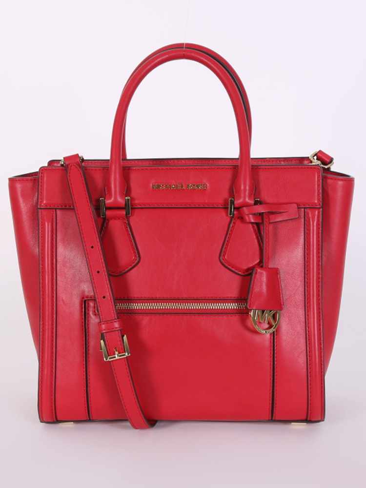 Michael Kors - Colette Large Leather Satchel Chili | www.luxurybags.eu