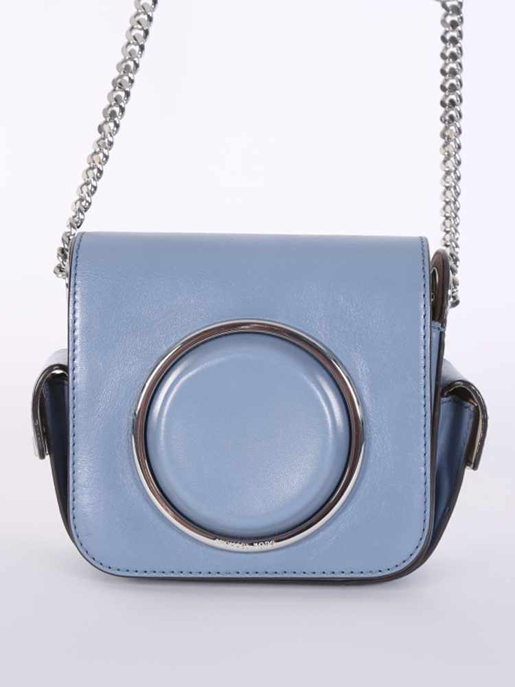 Michael Kors Scout Medium Leather Camera Bag Blue www.luxurybags.eu