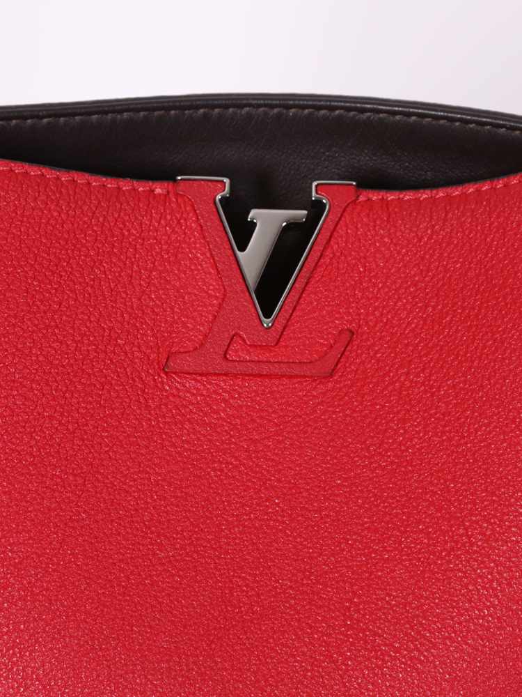 Louis Vuitton LV SHW Armand Brief MM Shoulder Bag Taurillon Leather Red