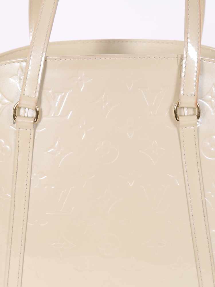 Auth Louis Vuitton Monogram Vernis Avalon MM M91567 Women Tote Bag Blanc  Corail