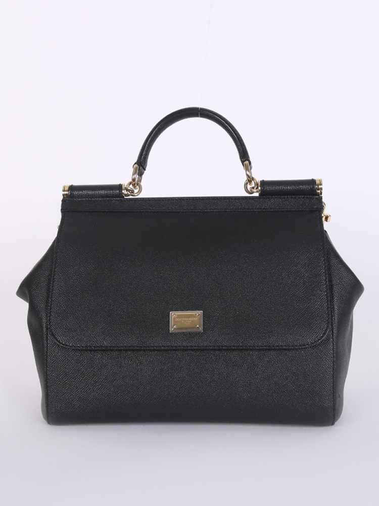 Dolce & Gabbana - Sicily Regular Dauphine Leather Black