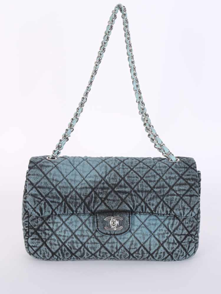 Chanel Large Denim Flap Bag Blue www.luxurybags.eu