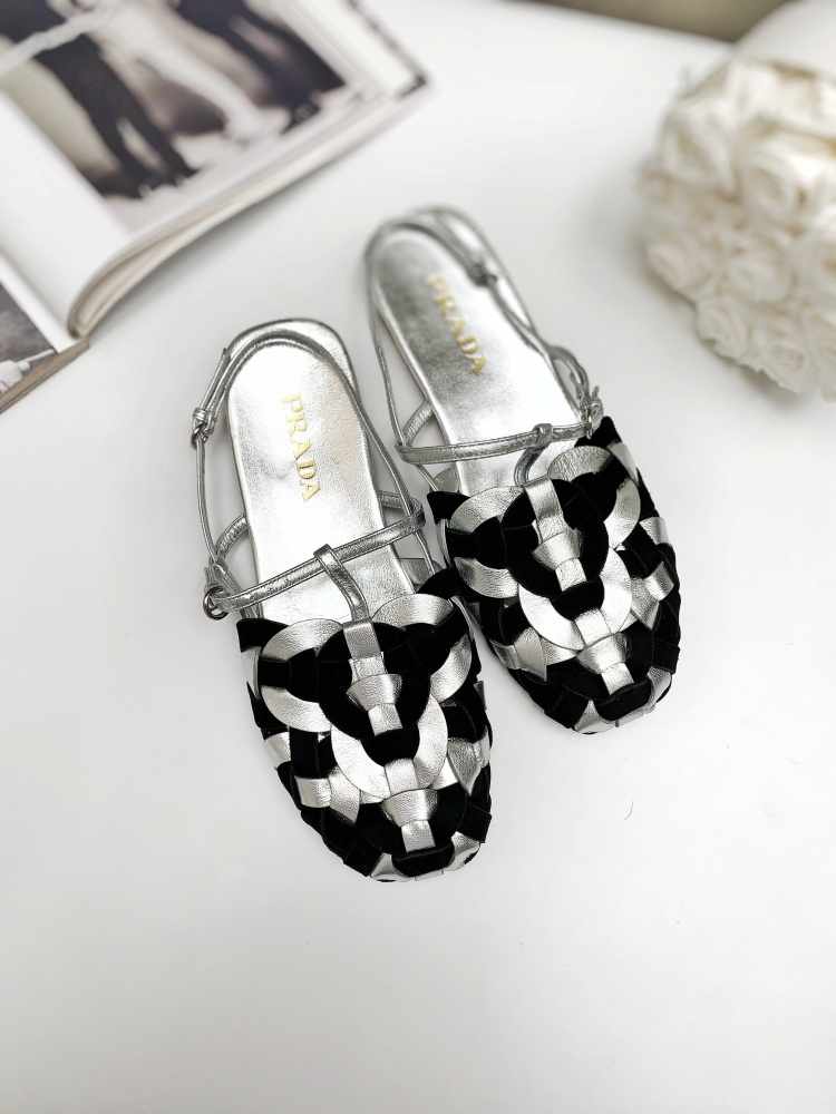 prada woven flats