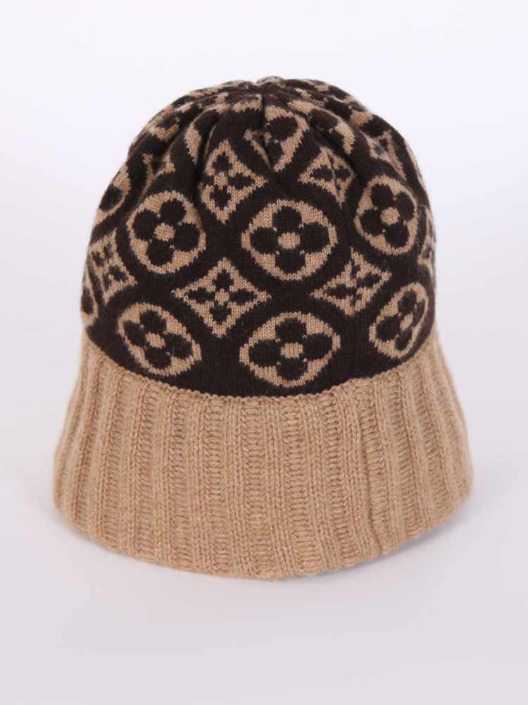 Louis Vuitton, Accessories, Louis Vuitton M795 Monogram Bonnet Ski Beanie  Knit Cap Knit Hat Cashmere Brown