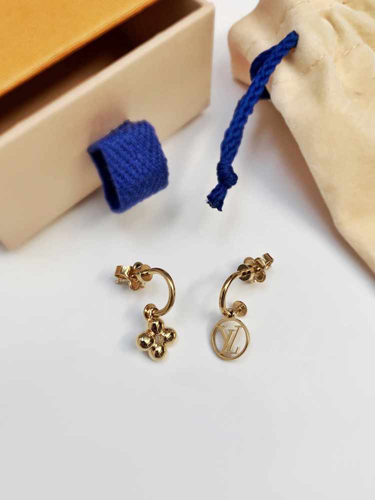 Louis Vuitton Goldtone Metal Blooming Earrings - Yoogi's Closet