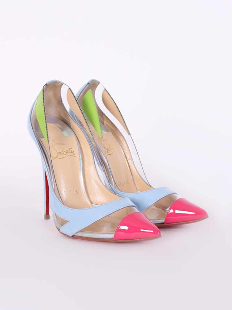 Christian Louboutin Blake Is Back Patent PVC Pumps Tricolor 36 www.luxurybags.eu