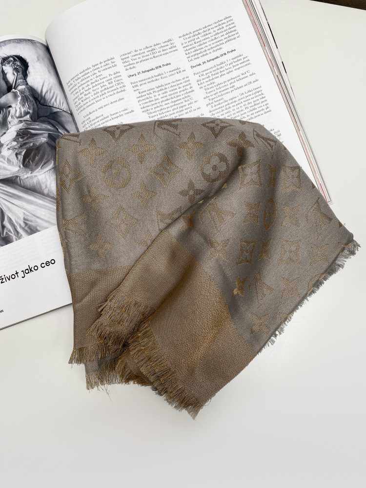 Louis Vuitton - Monogram Lurex Shine Shawl Greige