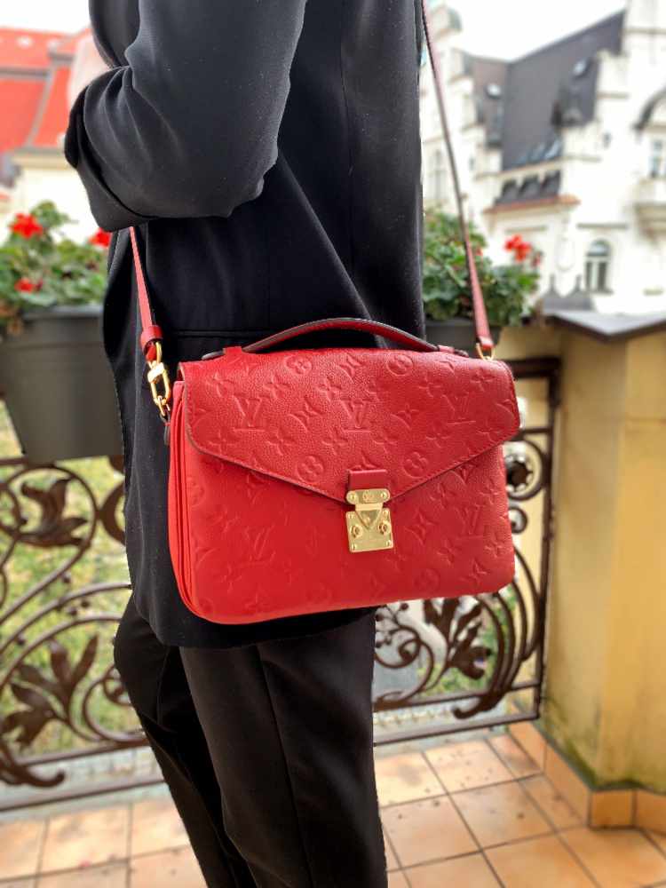 Louis Vuitton Red Monogram Empreinte Pochette Metis
