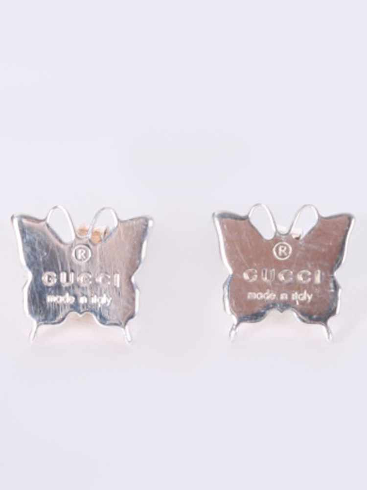 gucci silver butterfly earrings