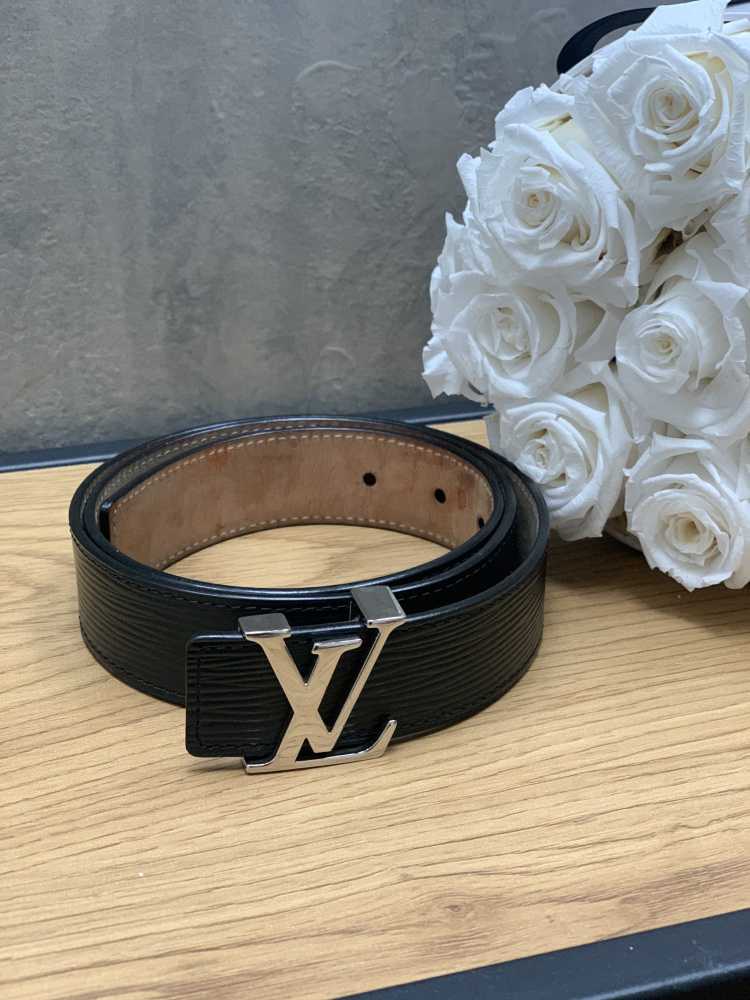 Louis Vuitton Black Epi Leather LV Initiales Belt 85 CM Louis