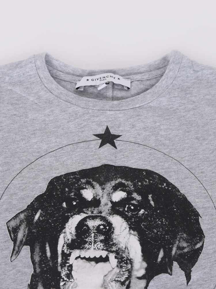 Givenchy Rottweiler Print Cotton T Shirt Grey 6Y www.luxurybags.eu