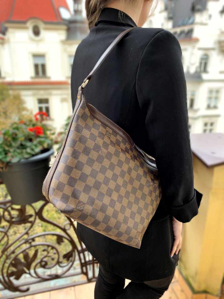 Louis Vuitton Brown Damier Ebene Illovo MM Leather Cloth ref