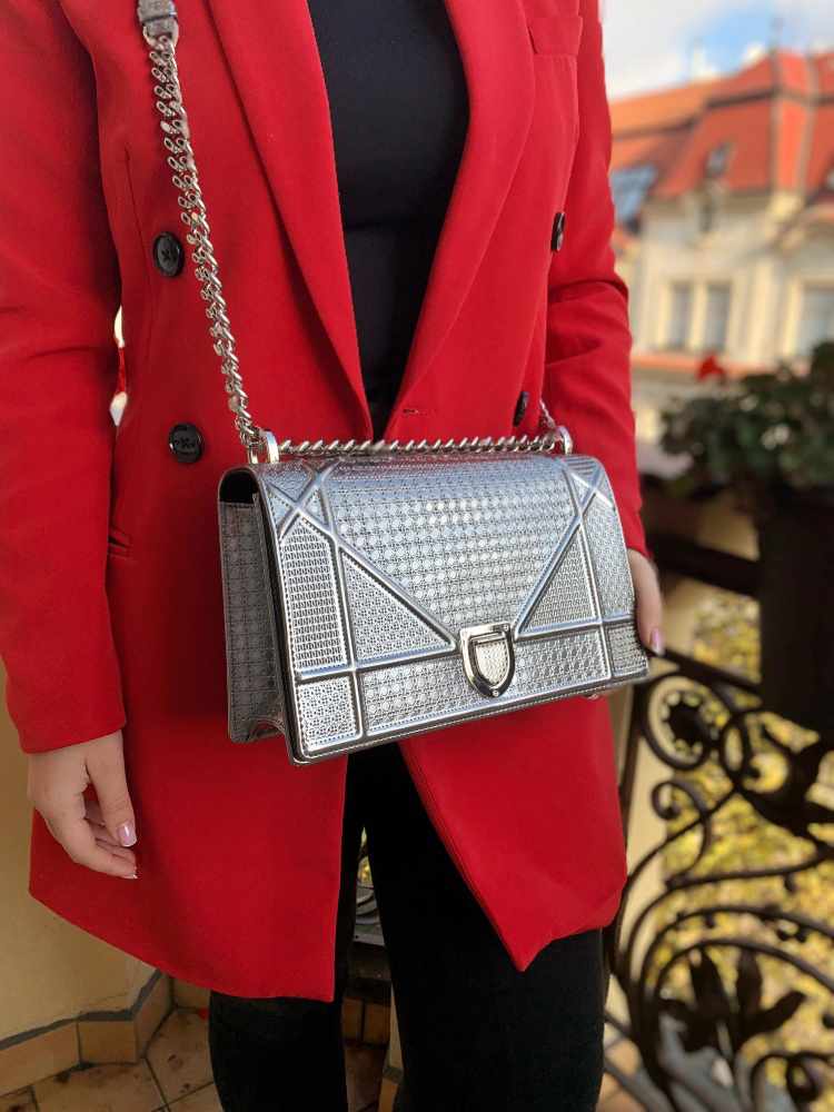 dior diorama silver bag