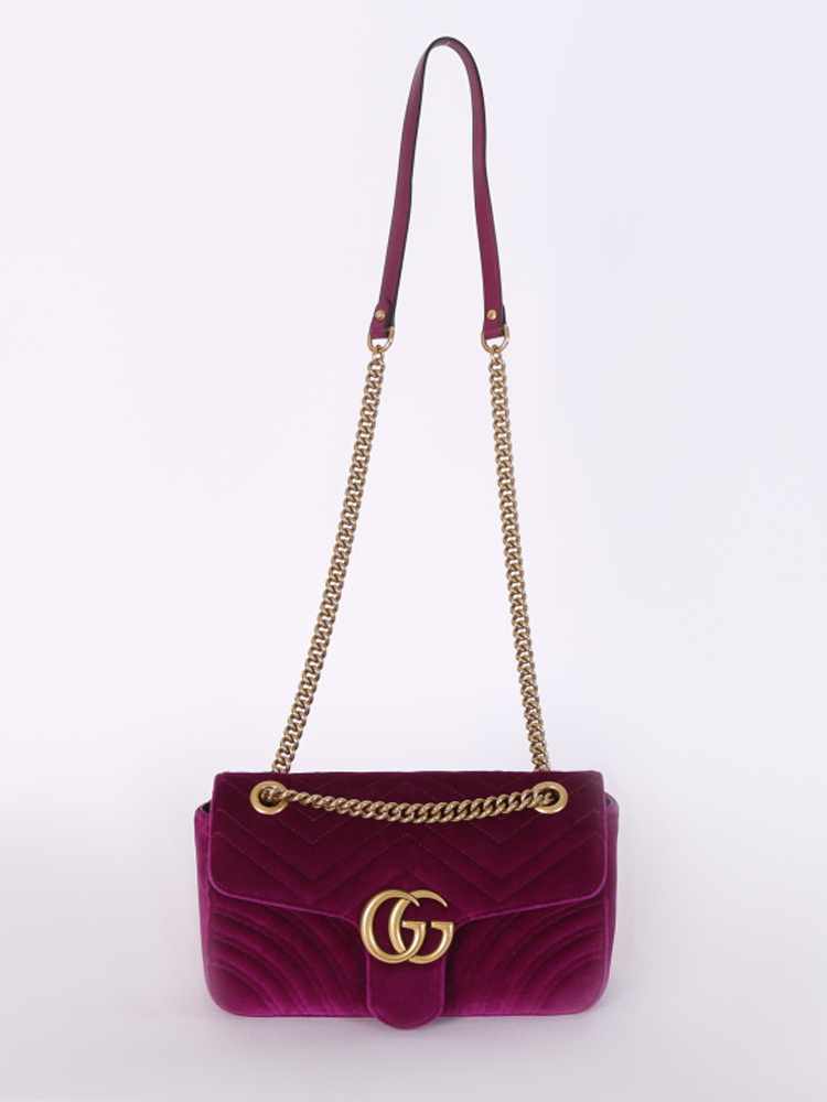 gg marmont small matelassé shoulder bag velvet