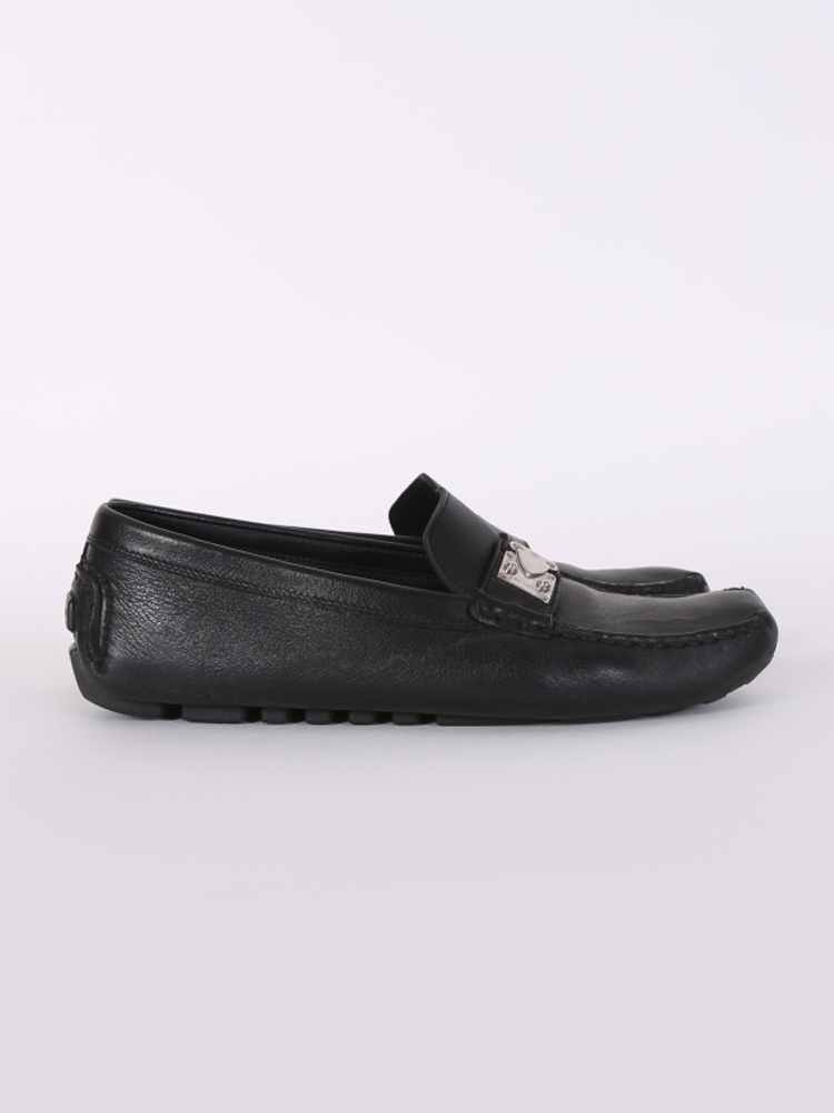 Louis Vuitton Black Leather Lombok Driving Loafers, Size 46 - LabelCentric