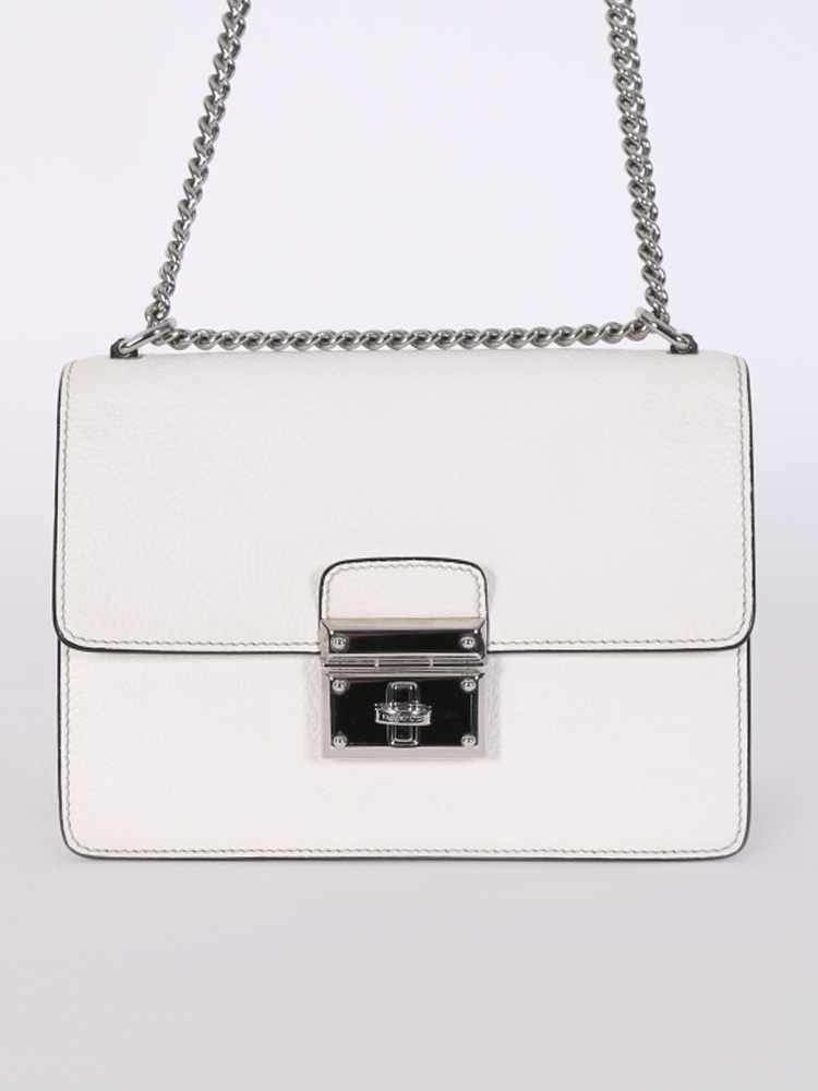 Dolce & Gabbana - Rosalia Small Calfskin Chain Shoulder Bag White