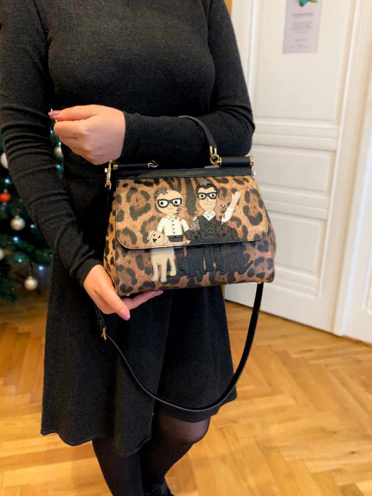Dolce & Gabbana Small Sicily Leopard-Print Shoulder Bag