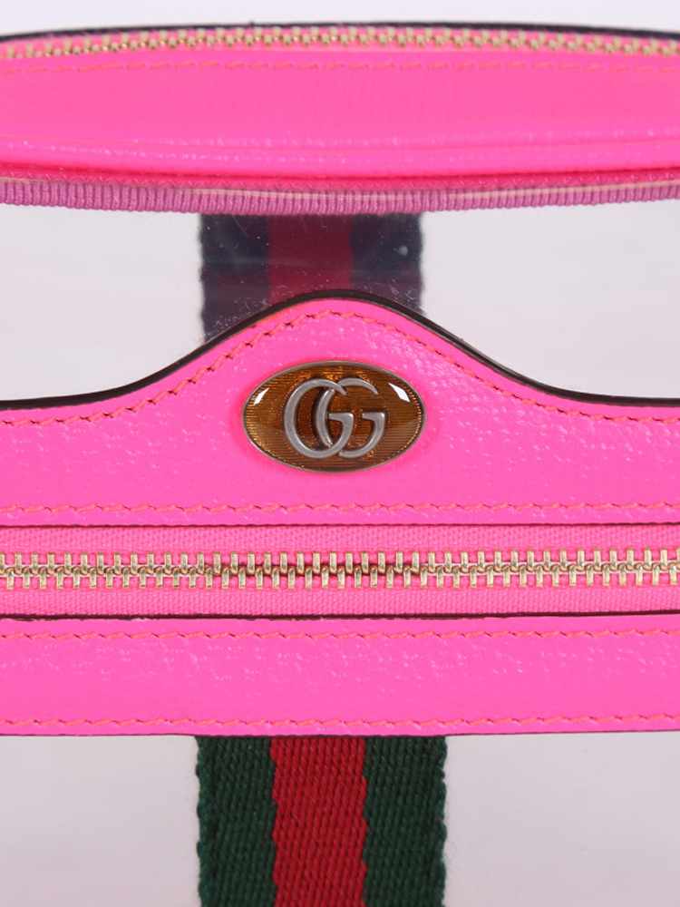 GUCCI Vinyl Web Mini Ophidia Transparent Shoulder Bag Perfect Pink 542667