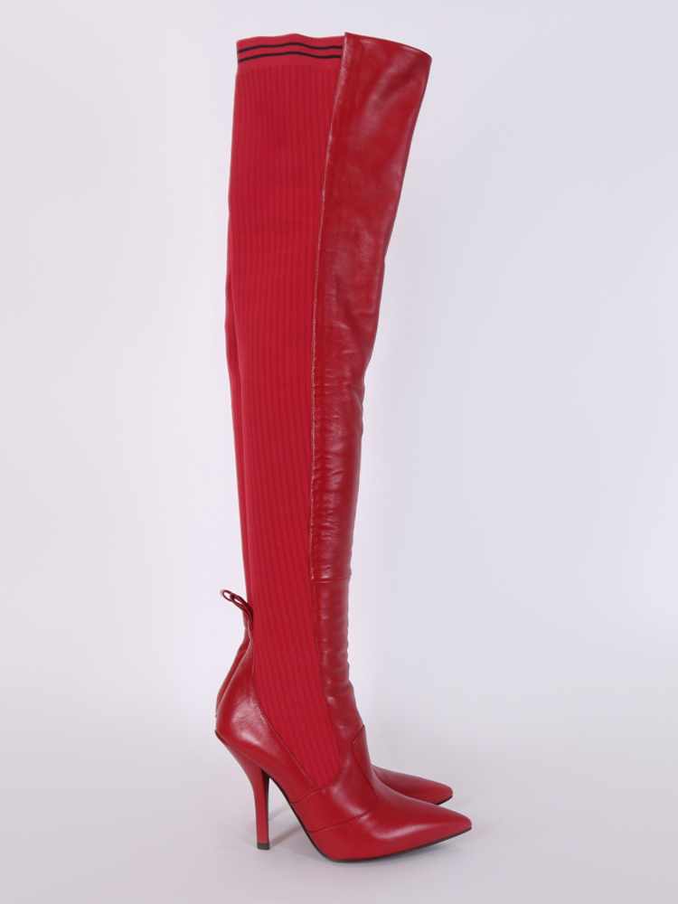 red fendi thigh high boots