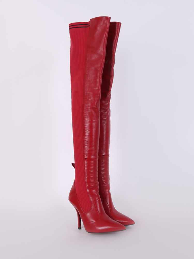 red fendi thigh high boots