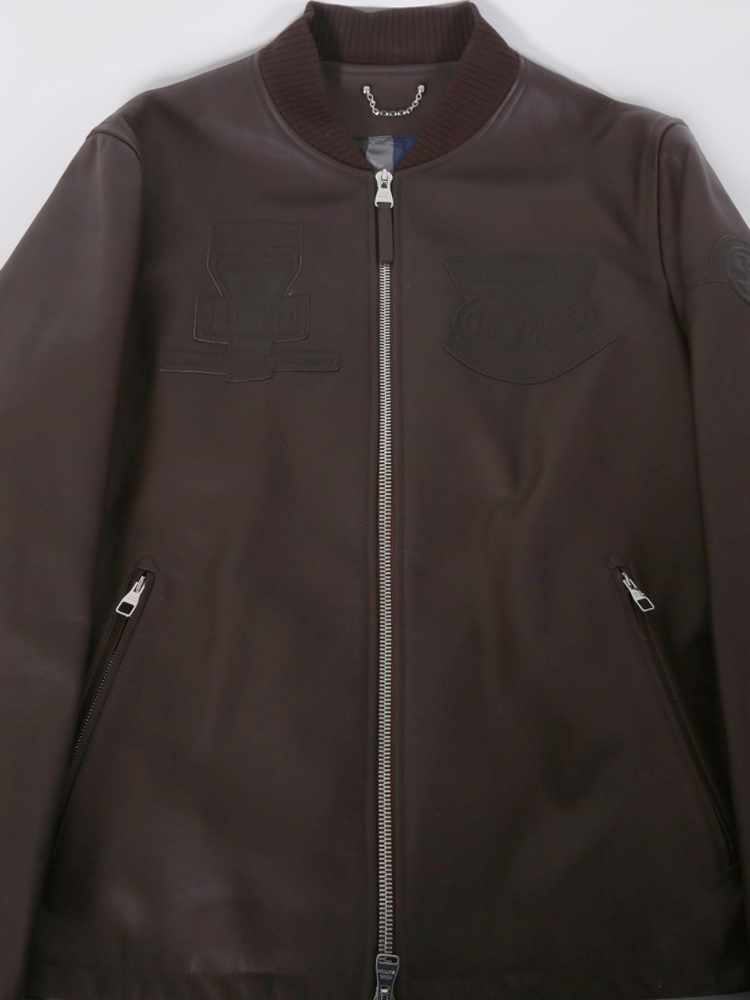 Louis Vuitton - Leather Men Bomber Jacket Brown 56