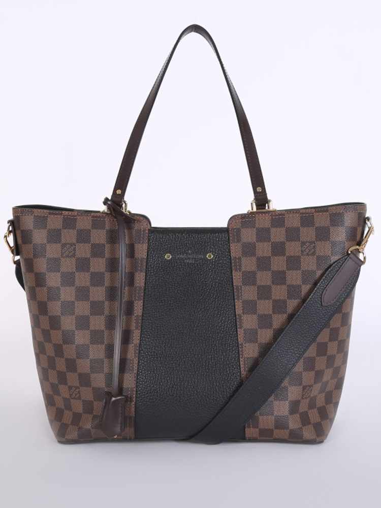 LOUIS VUITTON Jersey Damier Ebene Tote Bag Black