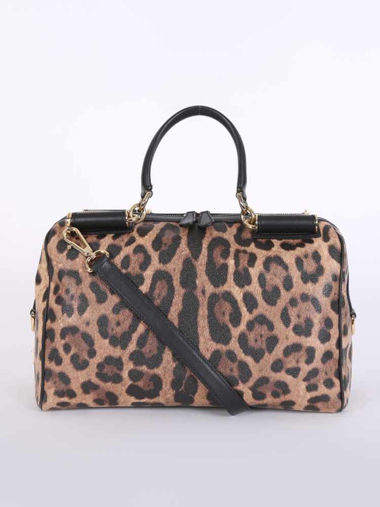 Dolce & Gabbana - Miss Sicily Leopard Print Boston Bag Brown |  