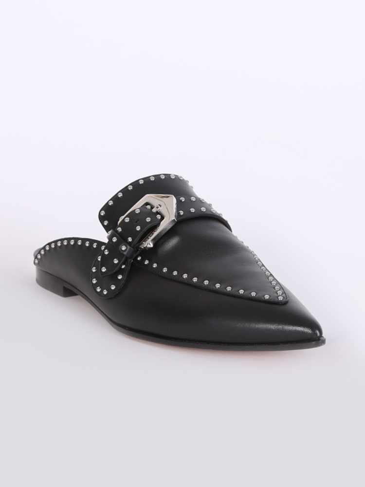 Givenchy Elegant Studded Leather Pointed Loafers Black 39 www