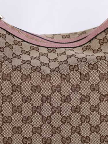 GUCCI Large Bree GG Canvas Hobo Bag Pink 449244