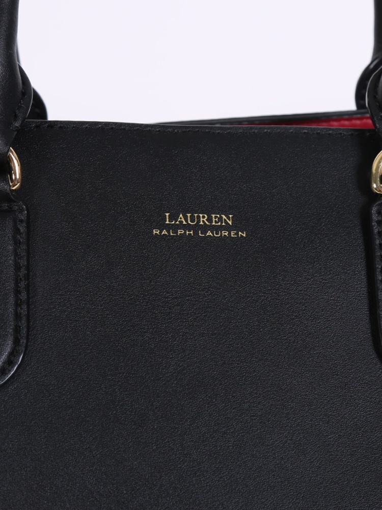 Women's Ralph Lauren Dryden Marcy Black Leather Satchel Tote